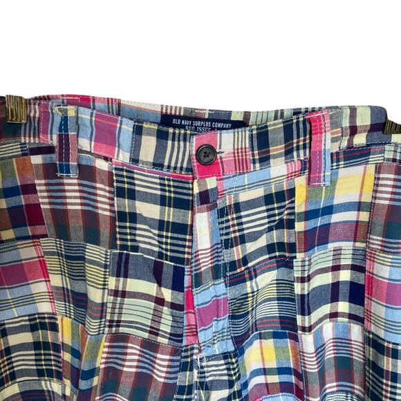 Vintage Old Navy Surplus Patchwork Madras Shorts Men’s 38 - Picture 2 of 7